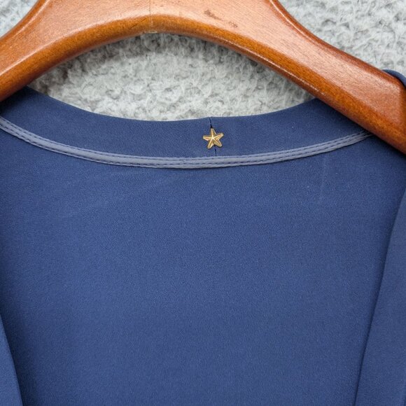 RTW Charleston Open Front Blouse Womens Blue Long Sleeve Flowy Size XXL - Picture 3 of 7